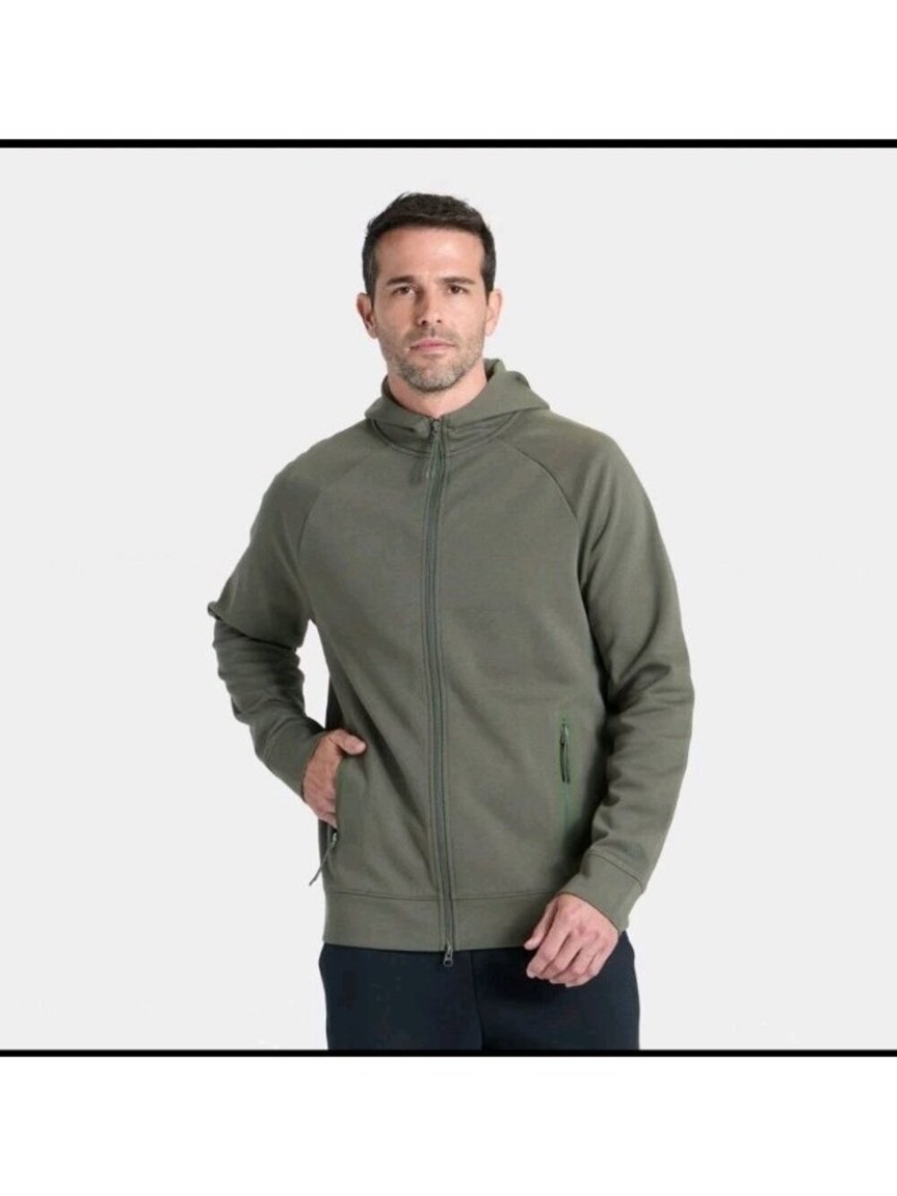 All In Motion Men's Siro Ponte Full Zip Hooded Sweatshirt Long Sleeve 2XL. Wl511